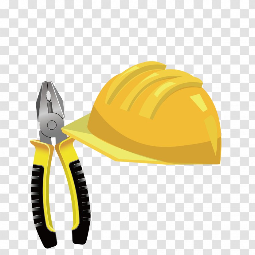 Tool Yellow Pliers Download - Hat Construction Transparent PNG