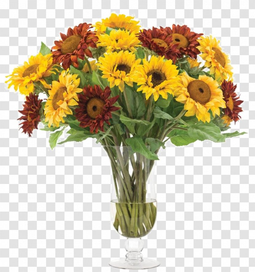 Common Sunflower Floral Design Flower Bouquet Glass - Flowering Plant - Yellow Decoration Software Installed Transparent PNG