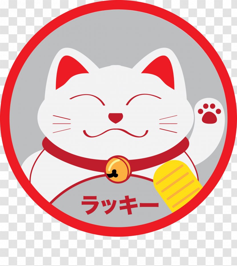Japanese Hand-painted Fortune Cat - Maneki Neko - Luck Transparent PNG