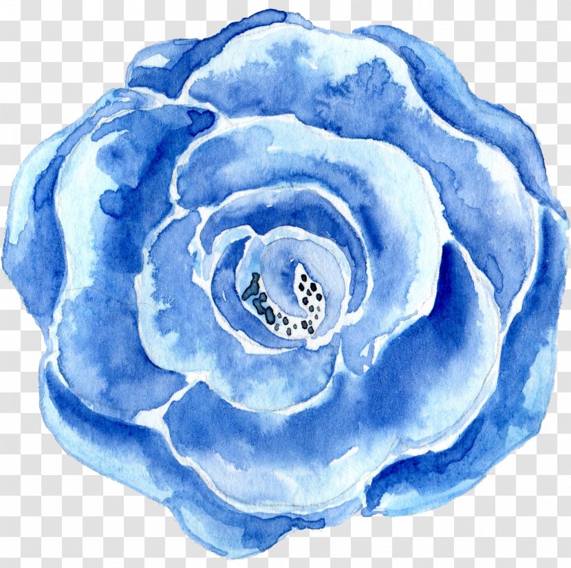 Blue Watercolor Painting Flower - Drawing - Blue,flowers,Hand Painted Transparent PNG