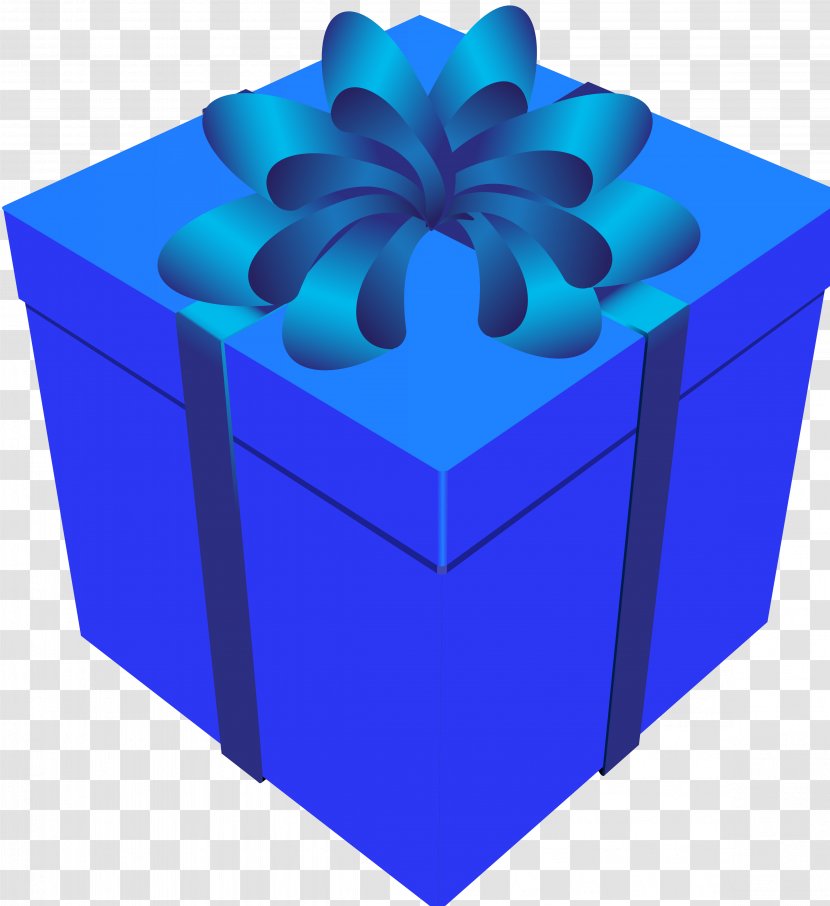 Gift Wrapping Box Clip Art Ribbon - Electric Blue Transparent PNG