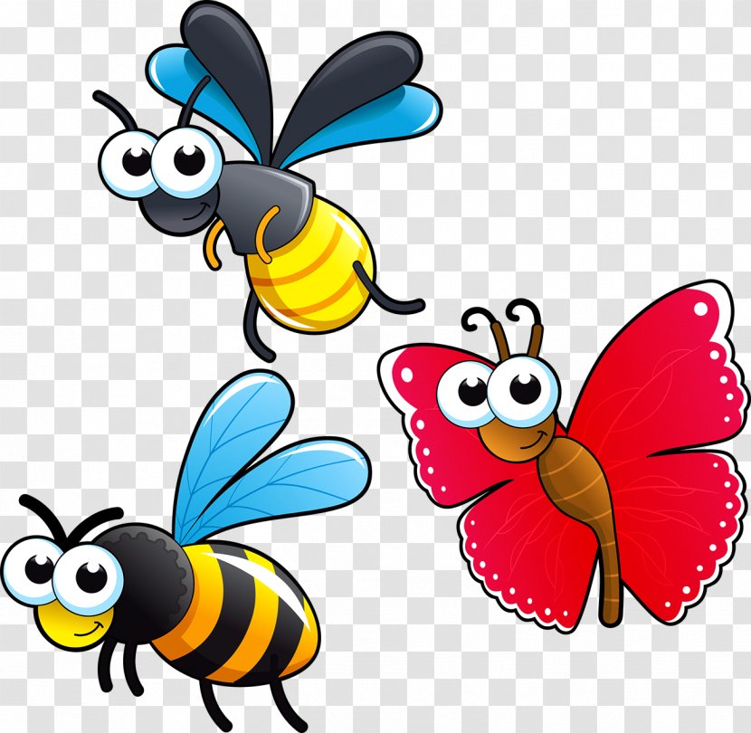 Insect Cartoon Drawing Clip Art - Wing - Butterfly Bee Transparent PNG