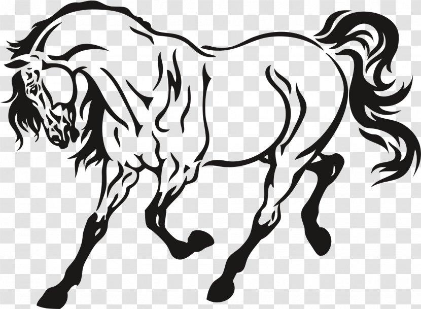 Horse Stock Photography Stencil Vector Graphics Illustration - Stallion - Arabic Clip Art Black And White Animal Transparent PNG