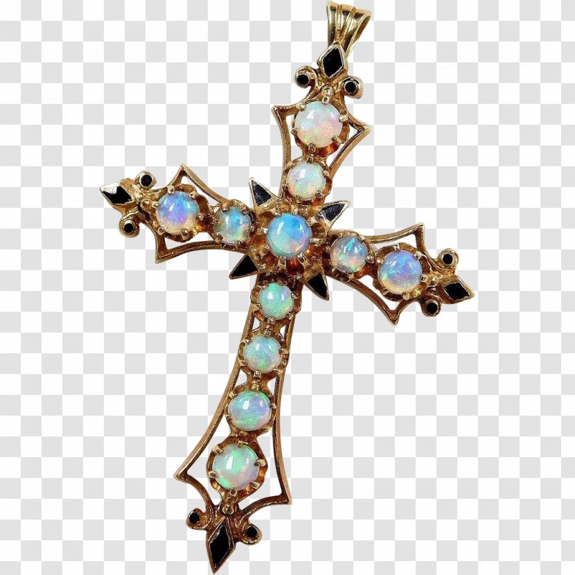Turquoise Cross Charms & Pendants Brooch Pin - Enamel Transparent PNG