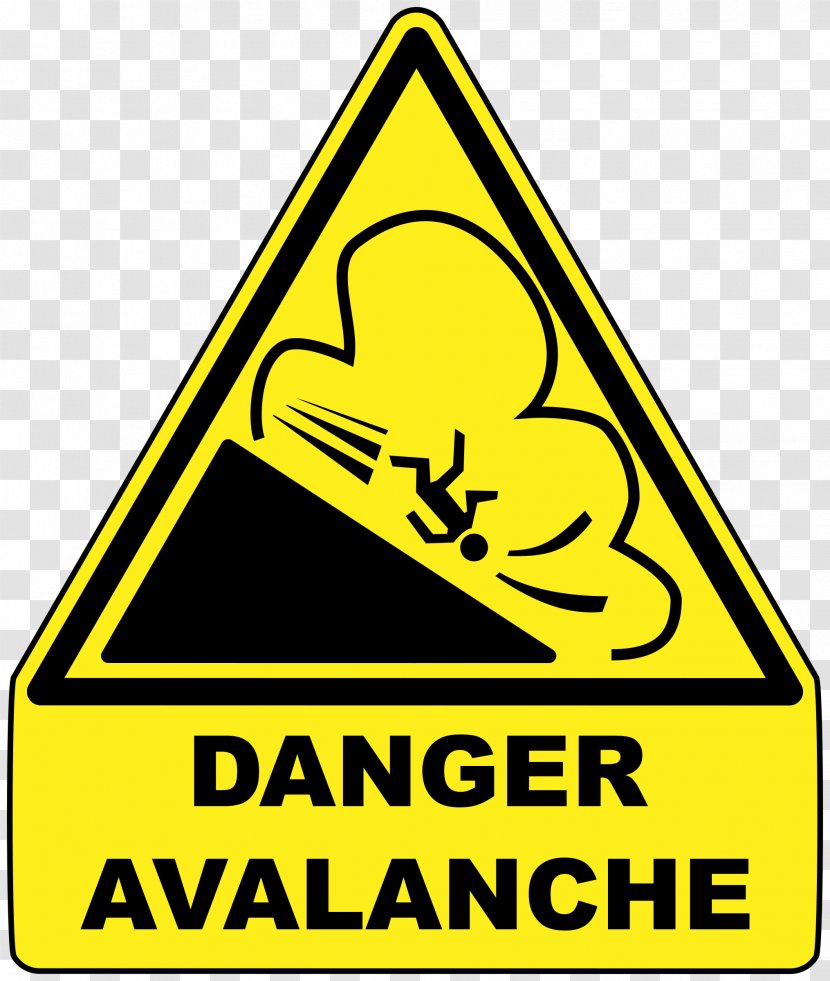 Warning Sign Avalanche Hazard Skiing - Traffic - High Voltage Transparent PNG