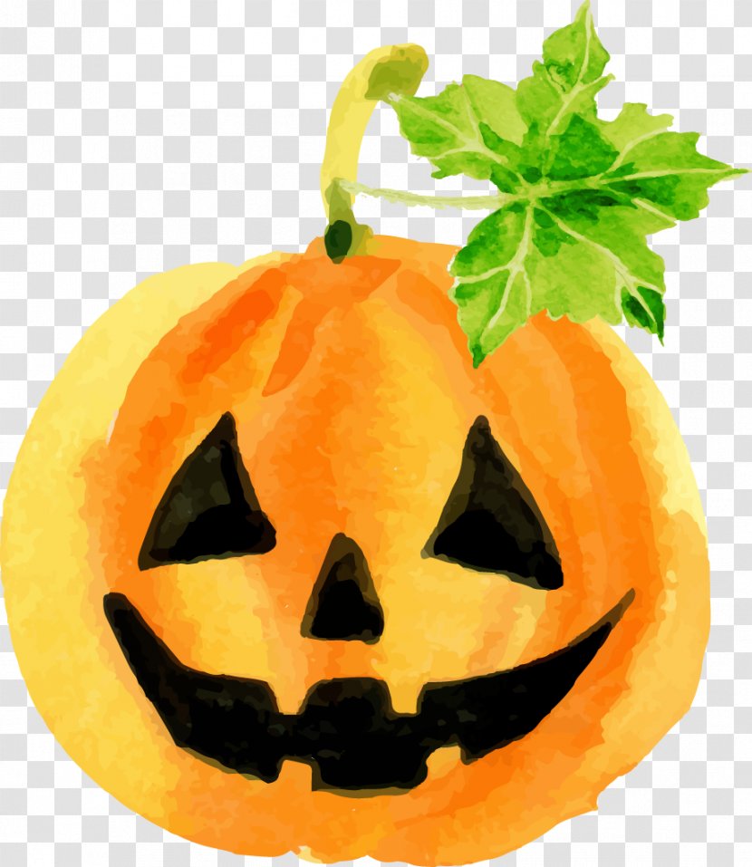 Halloween Pumpkin Jack-o'-lantern Qin Taoyuan Super Group Corporation Calabaza - Watercolor Transparent PNG