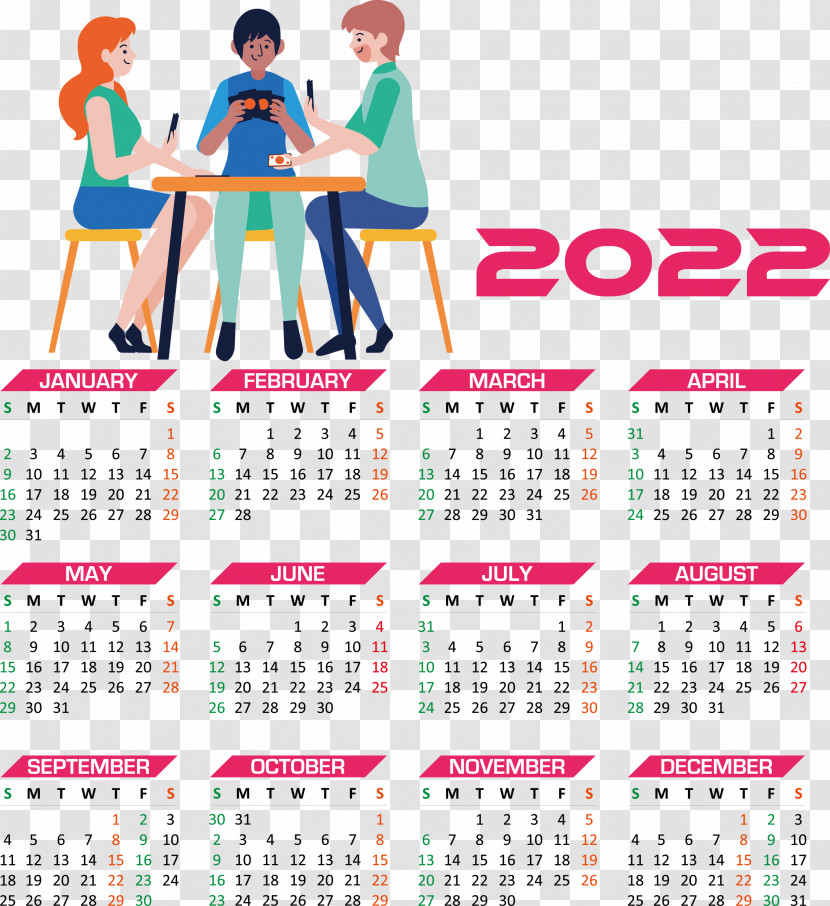 2022 Calendar Year 2022 Calendar Yearly 2022 Calendar Transparent PNG