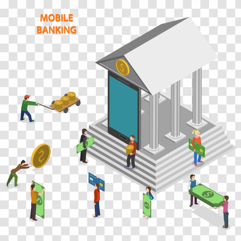 Clip Art Bank Illustration Mobile Phones - Banking - Deposit Transparent PNG