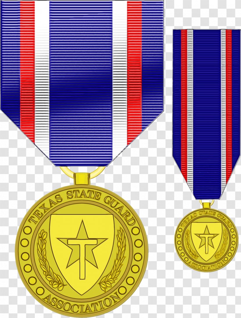Cartoon Gold Medal - Texas State Guard Service - Military Rank Silver Transparent PNG
