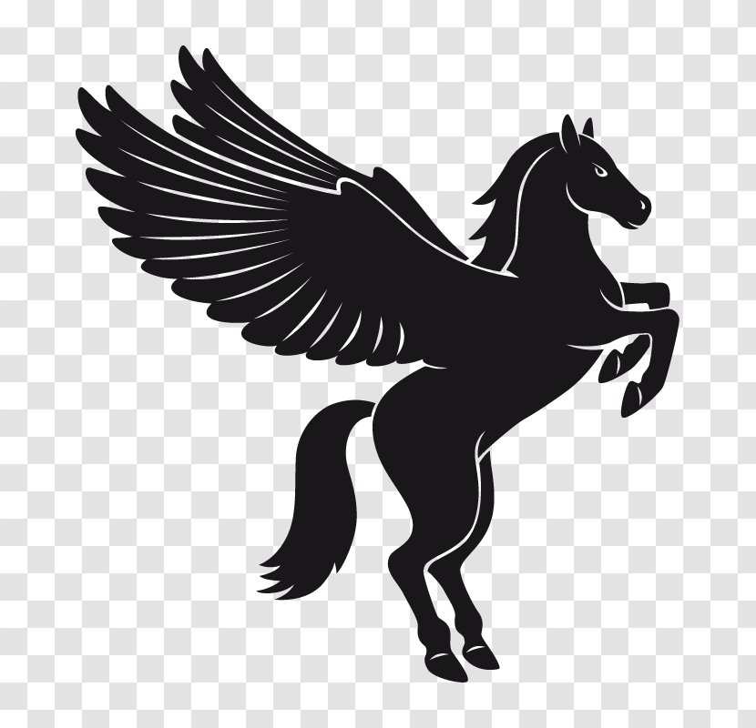 Pegasus Flying Horses - Silhouette - Clipart Transparent PNG