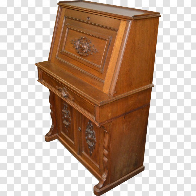 Drawer Bedside Tables Secretary Desk Slant Top - Antique Transparent PNG