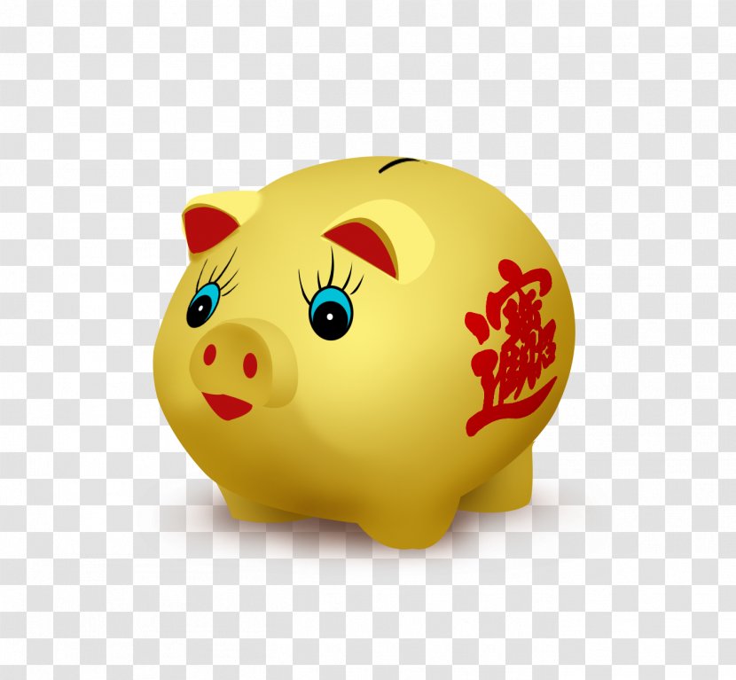 Domestic Pig Piggy Bank Saving Money - Cartoon Banks Transparent PNG