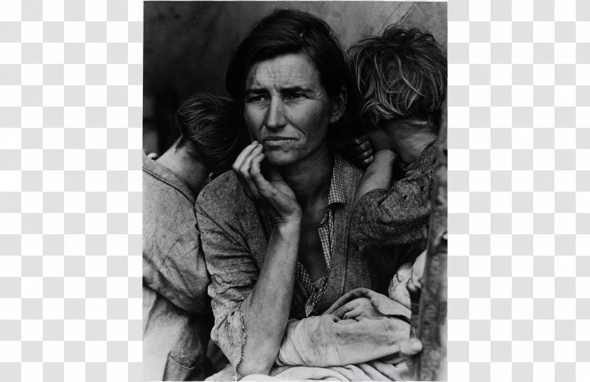Migrant Mother Dorothea Lange United States Dust Bowl The Great Depression - Black And White Transparent PNG