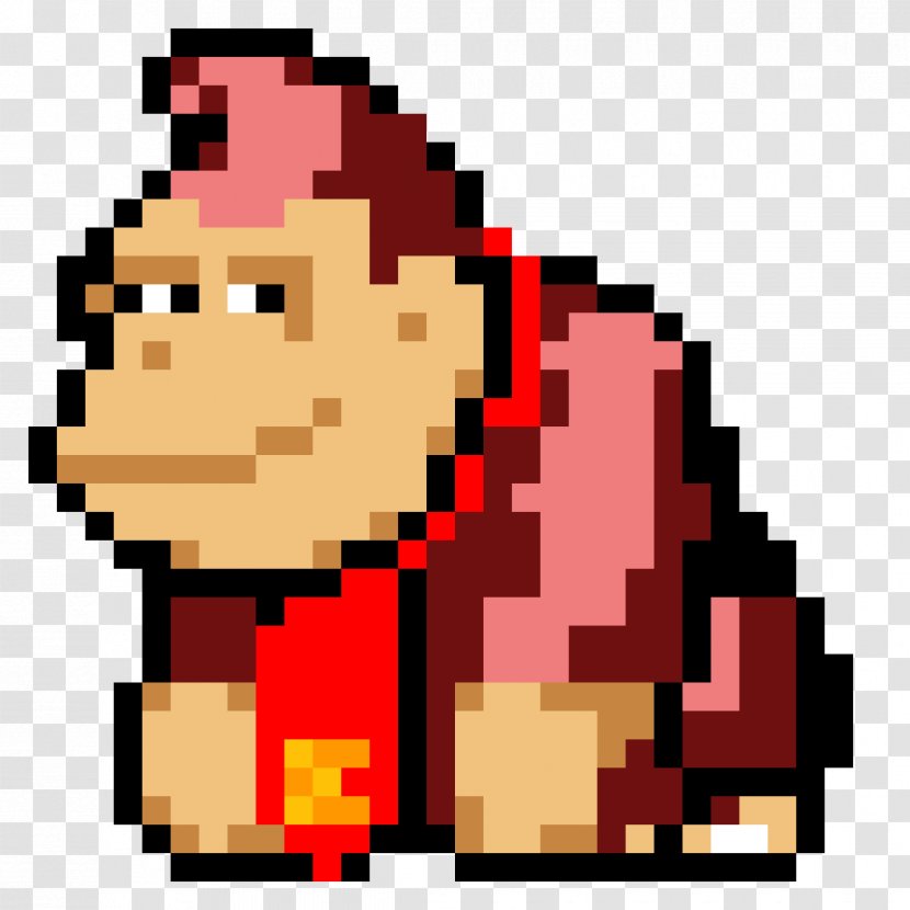 Donkey Kong Pixel Art Minecraft Bead Cross-stitch - Crossstitch Transparent PNG