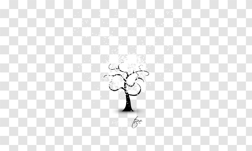 Drawing White Illustration - Trees Under The Snow Transparent PNG