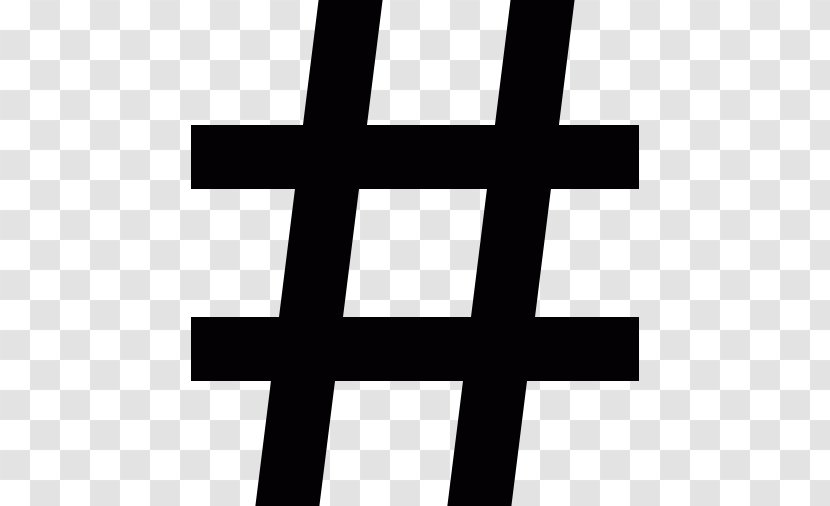 Hashtag Social Media Number Sign Symbol - Black And White Transparent PNG