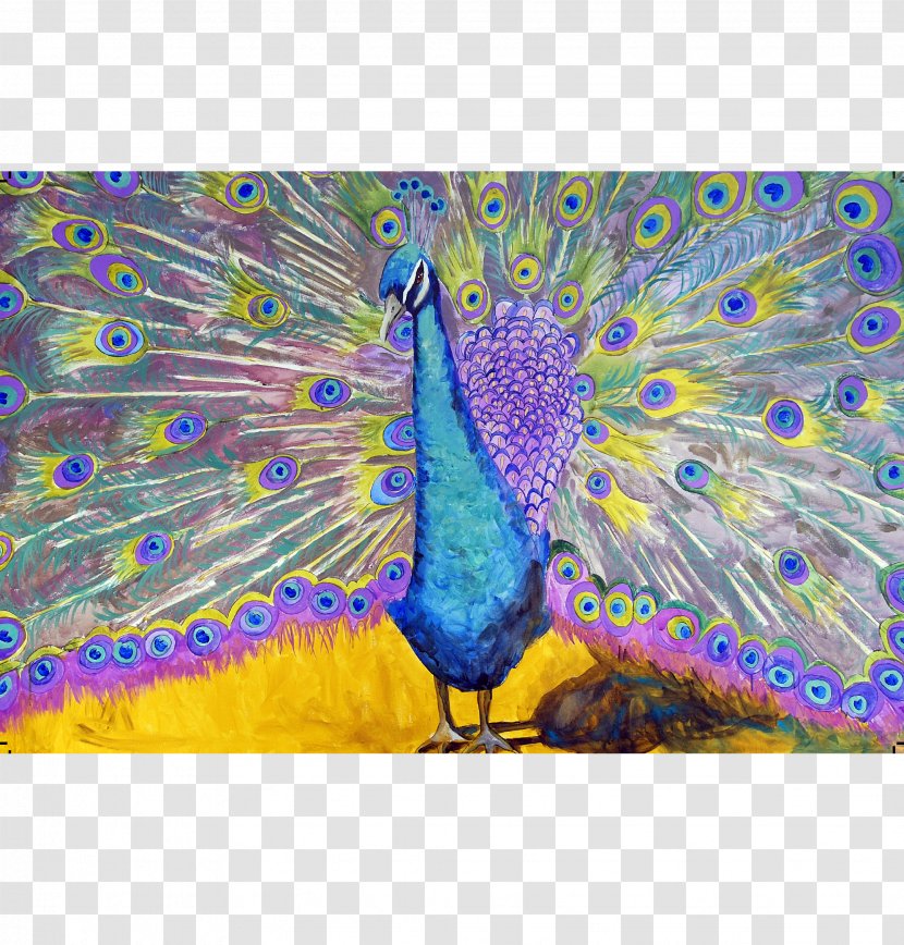 Peafowl Painting Peacock Dance Art Palette - Modern Transparent PNG