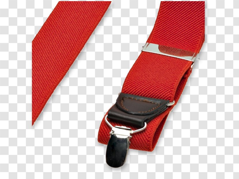 Strap Braces Red Leather Ribbon - Necktie Transparent PNG