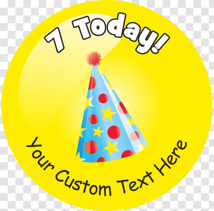 Sticker Party Birthday Clip Art - Yellow - Happy 7TH Transparent PNG