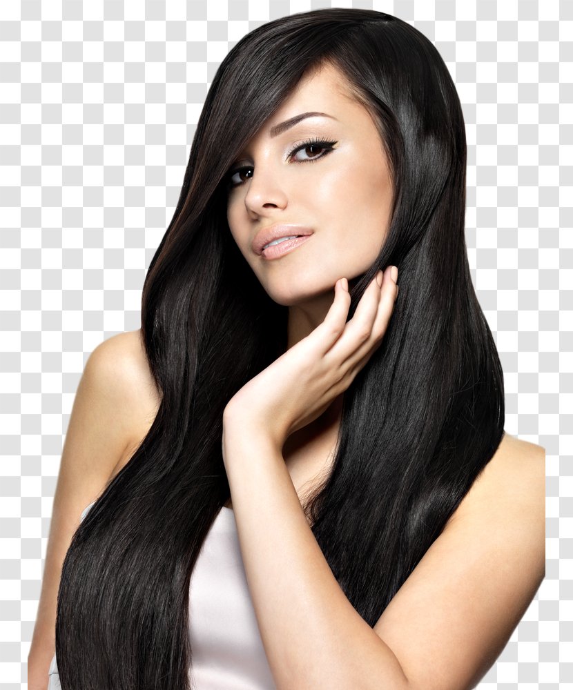 Artificial Hair Integrations Black Coloring - Long Transparent PNG
