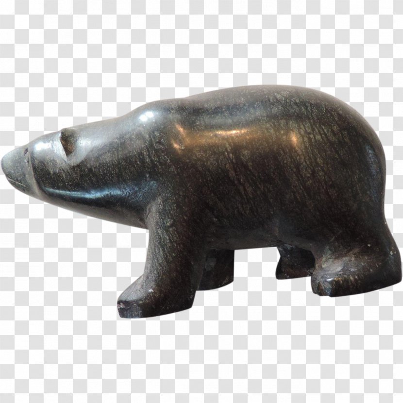 Polar Bear Wood Carving Inuit Figurine - Soapstone - Narwhal Transparent PNG