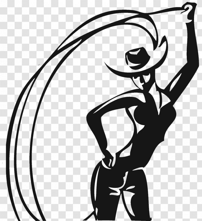 Cowboy Stock Photography Clip Art - Black And White - Lasso Transparent PNG