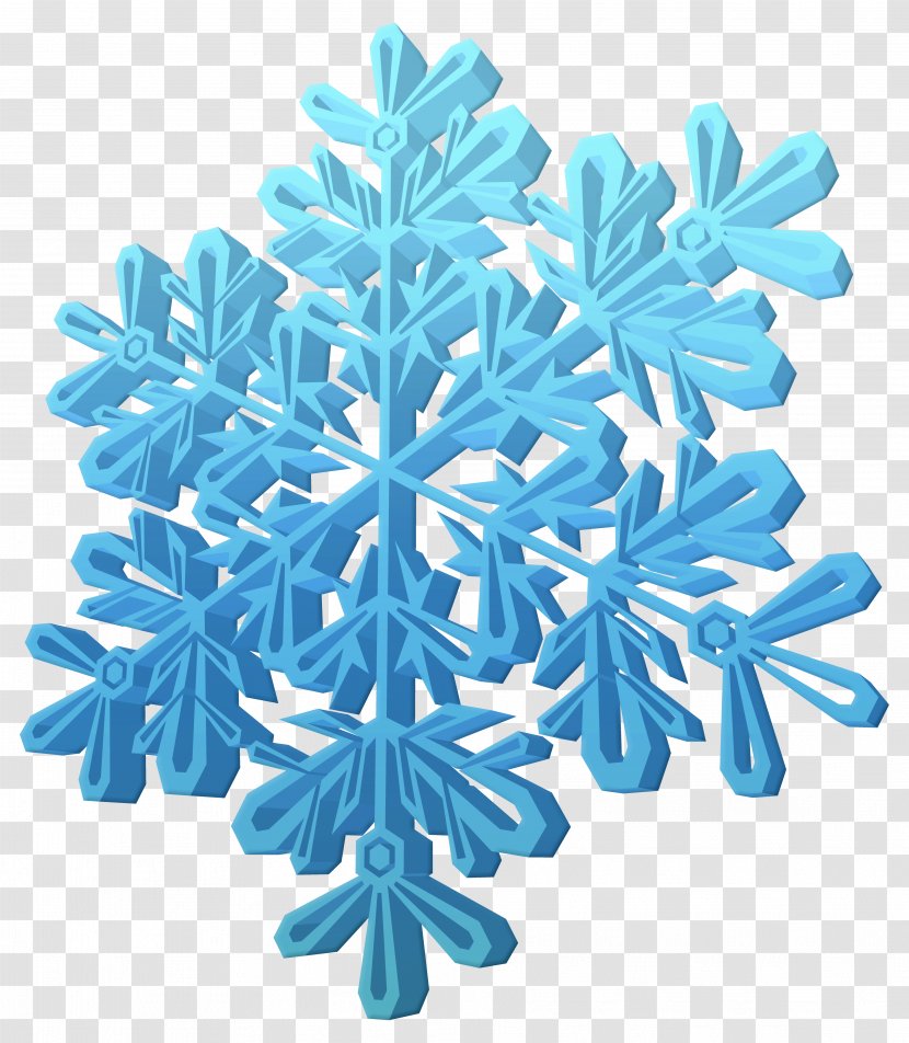 Snowflake Three-dimensional Space 3D Computer Graphics Clip Art - Blue - Clipart Image Transparent PNG
