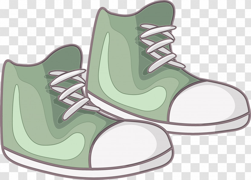 Green Pattern Shoe Walking Transparent PNG