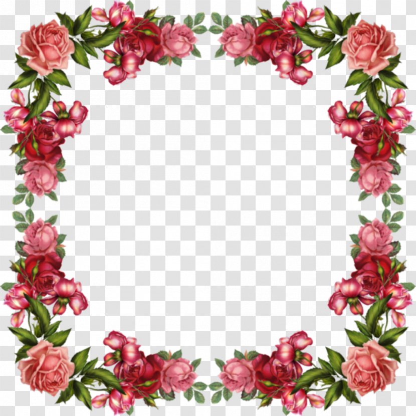 Flower Rose Pink Clip Art - Floral Design - Beautiful Borders Transparent PNG