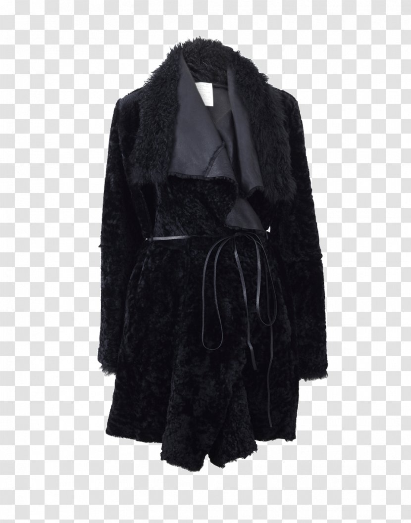 Fur Overcoat Black M - Clothing - Shearling Coat Transparent PNG