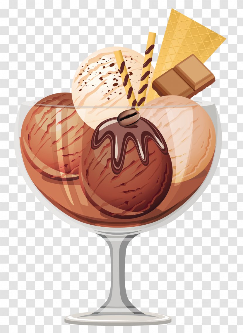 Chocolate Ice Cream Sundae Cone - Transparent Picture Transparent PNG