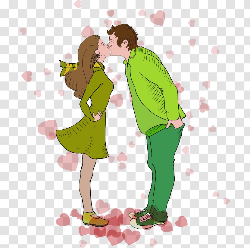 Love Illustration Kiss Euclidean Vector - Romance Transparent PNG