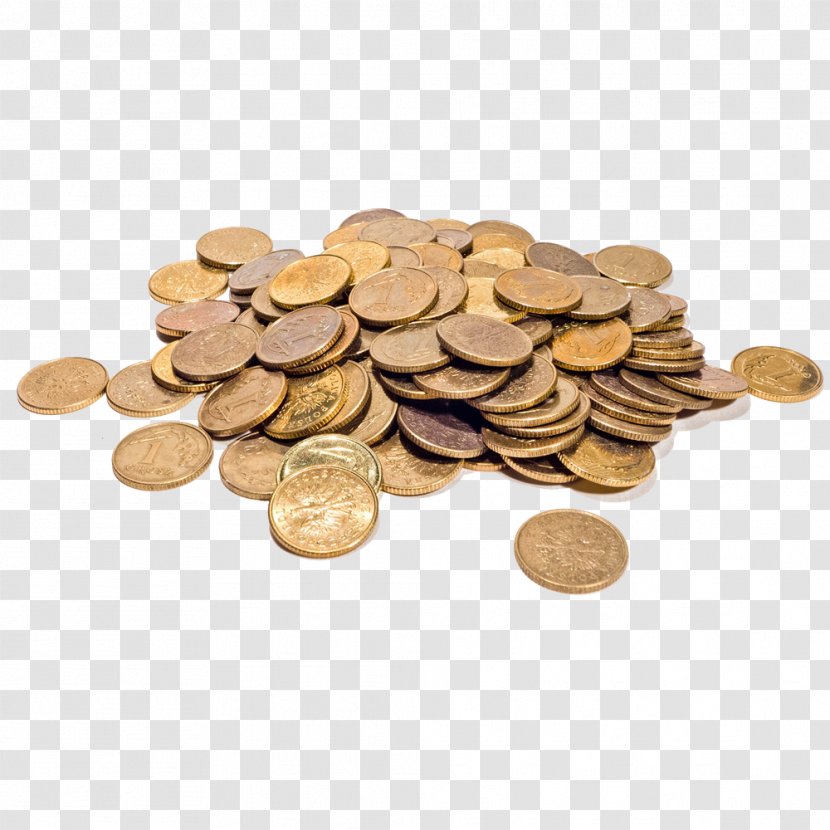 Gold Coin Money Icon - Dollar - A Pile Of Scattered Coins Transparent PNG