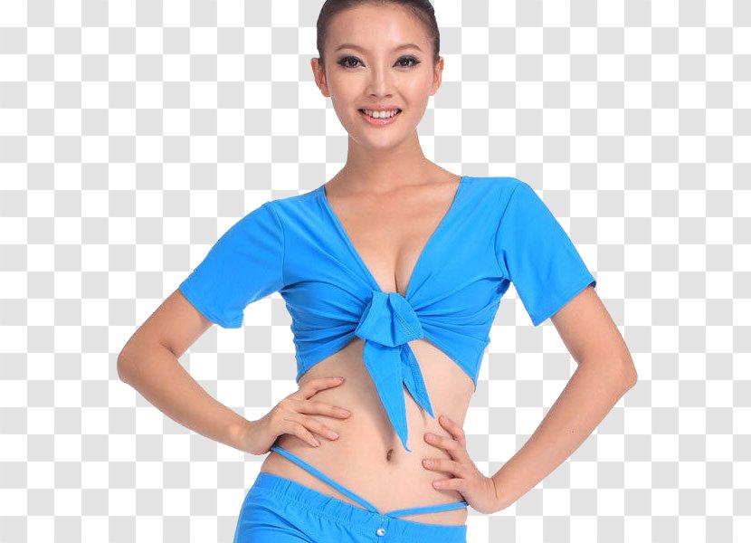 Sleeve Shoulder Top Sportswear Swimsuit - Cobalt Blue - Tight Transparent PNG