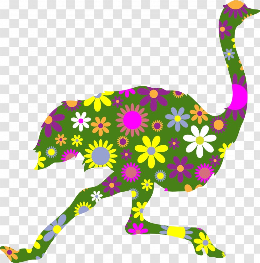 Common Ostrich Running Dinosaur Clip Art Transparent PNG