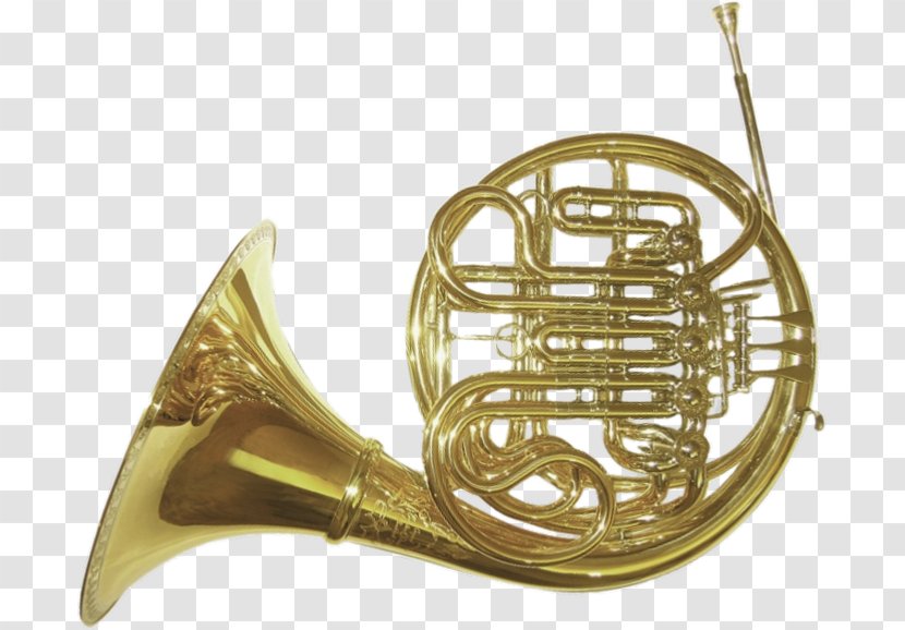 French Horns Trumpet Brass Instruments Musical Saxhorn - Cartoon - Beautifully Garland Transparent PNG