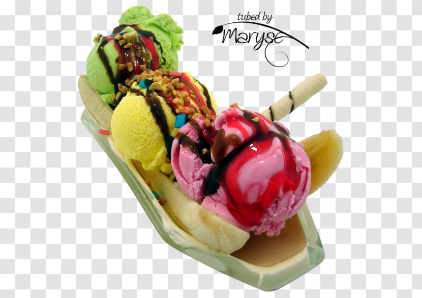 Banana Split Ice Cream Sundae Chocolate Brownie - Food Transparent PNG