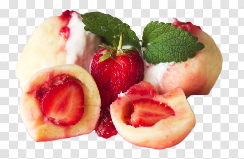 Strawberry Cream Frozen Dessert Flavor Garnish - Strawberries Transparent PNG