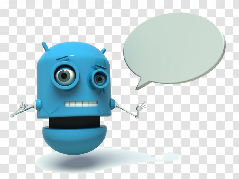 Cartoon Robot Speech Balloon Transparent PNG