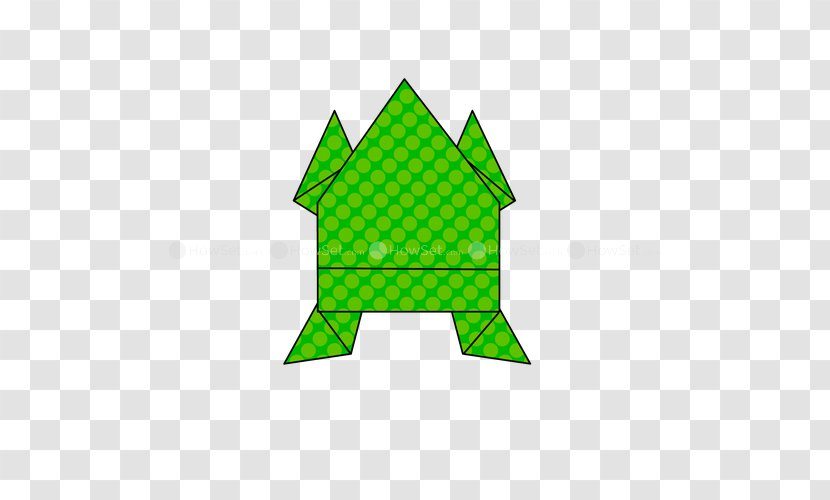 Origami Triangle Frog Area Pattern - Green Transparent PNG