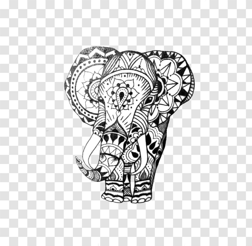 Sleeve Tattoo Elephant Mehndi Henna - Heart - Motif Transparent PNG