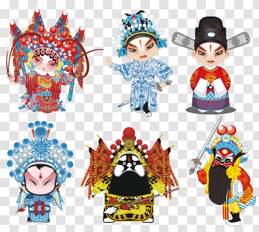Peking Opera Chinese Cartoon The Peony Pavilion - Characters Transparent PNG