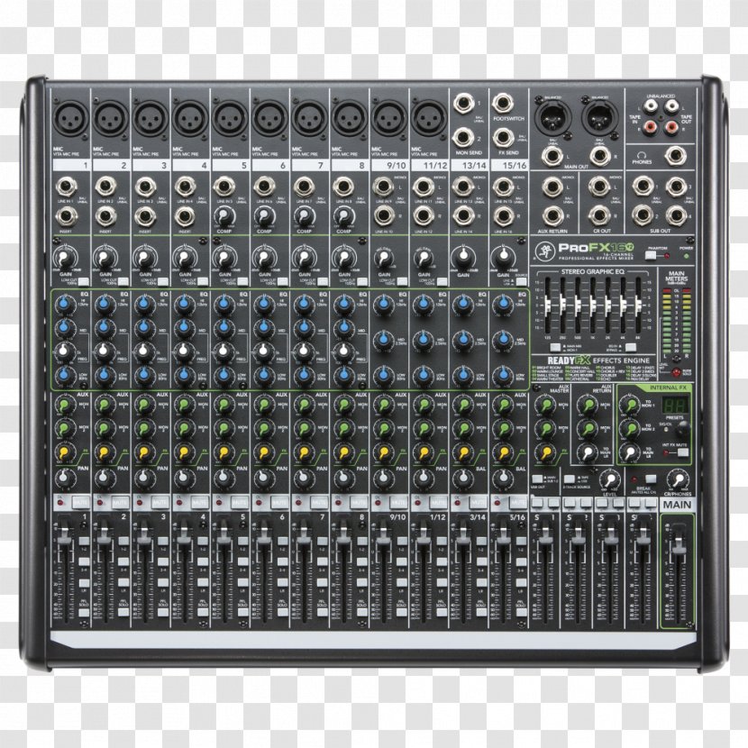 Microphone Mackie Audio Mixers Live Sound Mixing Preamplifier - Console - Performance Transparent PNG