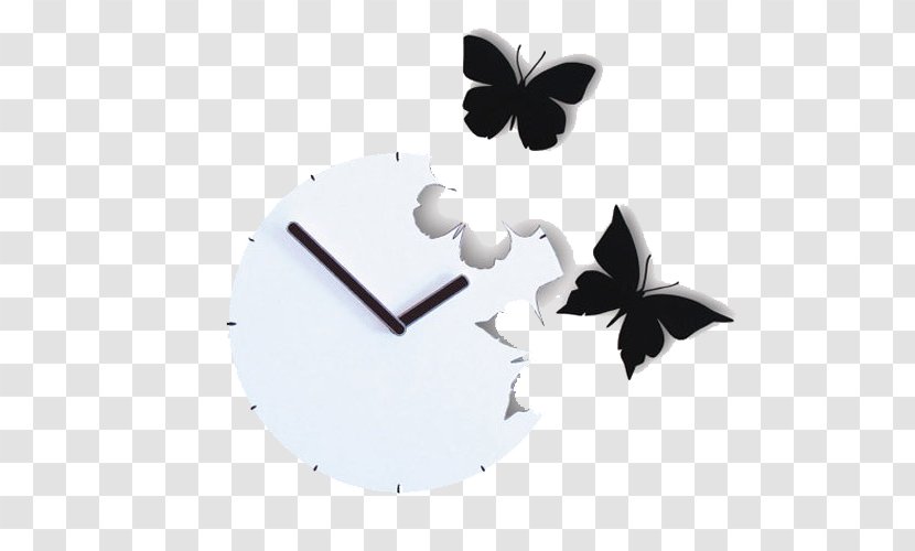 Clock Butterfly Watch Wall - Moths And Butterflies Transparent PNG