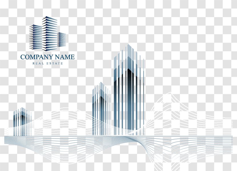 Real Estate Building Logo Icon - House - Technology Background Transparent PNG