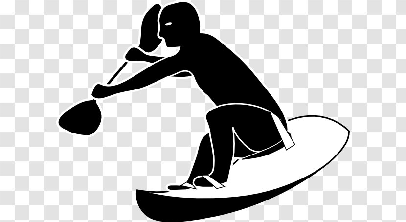 Surfing Clip Art - Black - Paddle Cliparts Transparent PNG