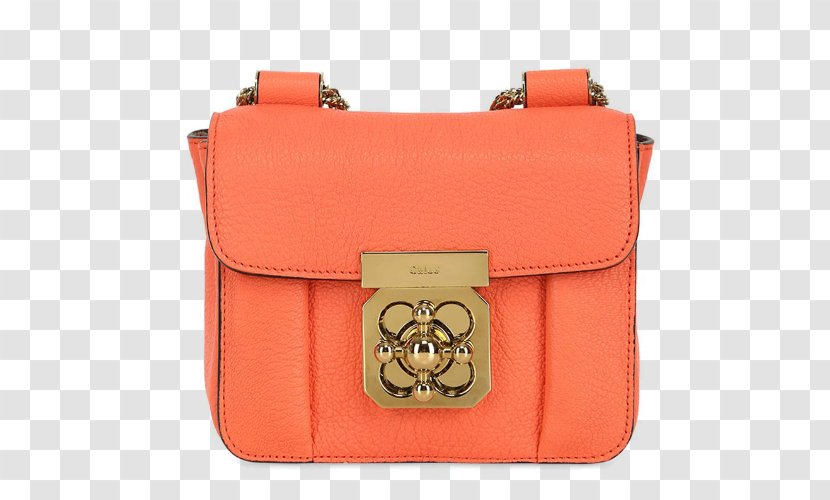 Handbag Calfskin Leather Chloxe9 - Shoulder Bag - ELSIE Series,Ms. Coral Grain Chain Transparent PNG