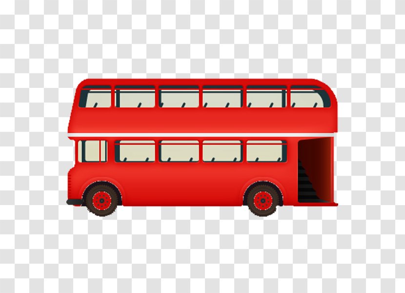London Double-decker Bus Illustration - Vehicle - Cartoon Red Transparent PNG