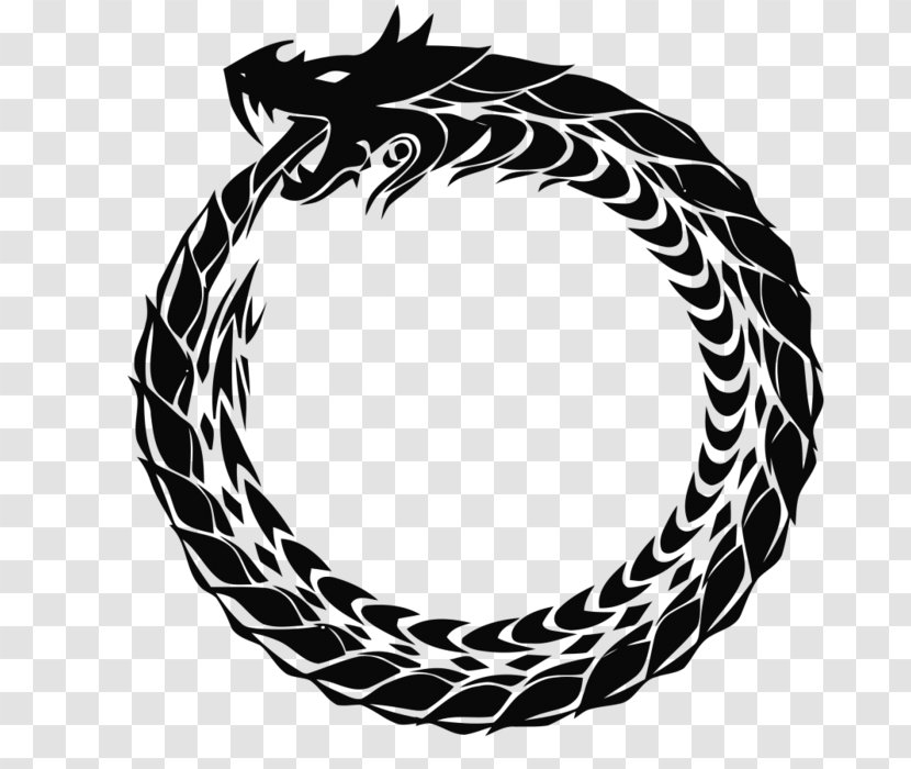 Ouroboros Ghostmasters Snake Jörmungandr Dragon - Monochrome Transparent PNG
