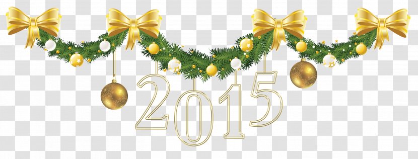 Christmas Decoration Garland Clip Art - Tree - Happy New Year Transparent PNG